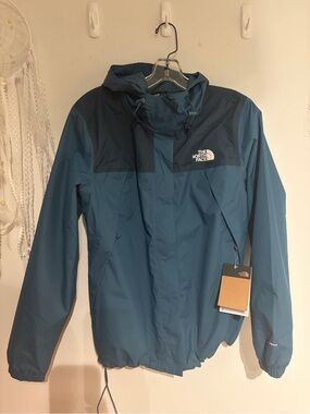 The North Face Dark Teal Two-Tone Hooded Rain Jacket